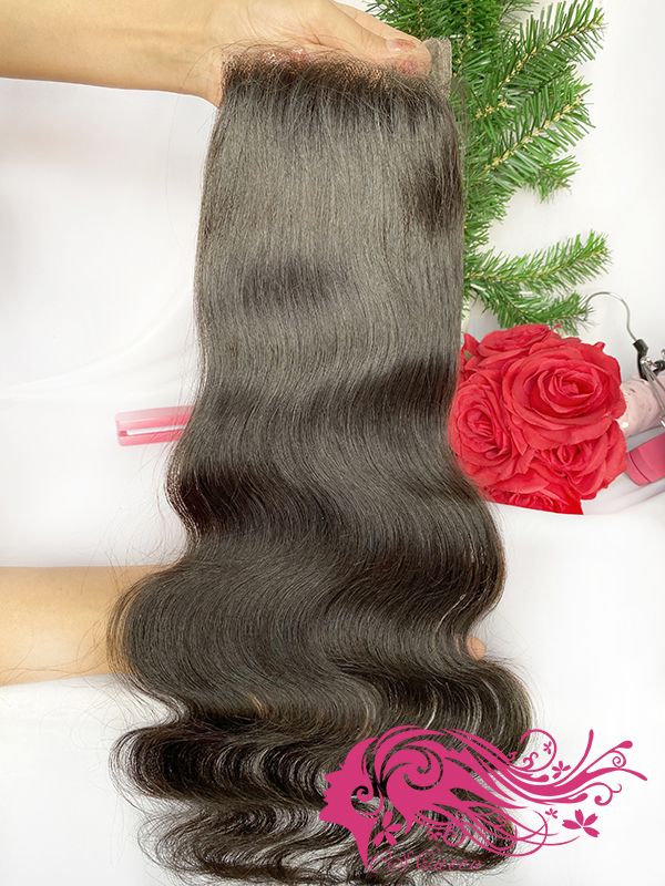 Csqueen Raw hair Light Wave 4*4 HD Lace Closure 100% Human Hair